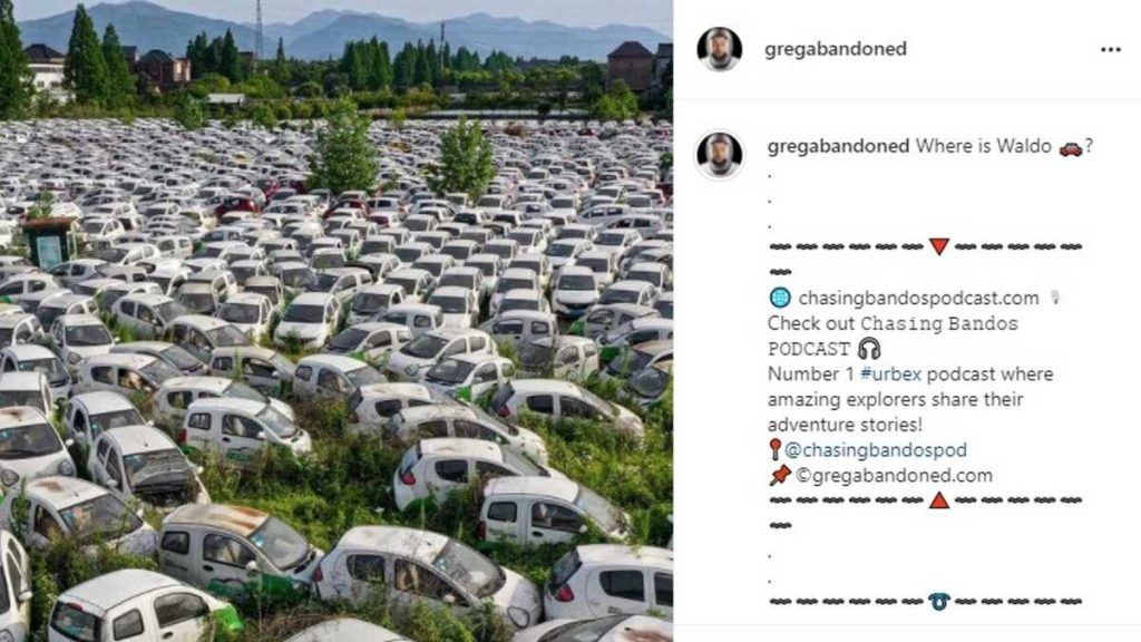 Cementerio de autos abandonados en China.
