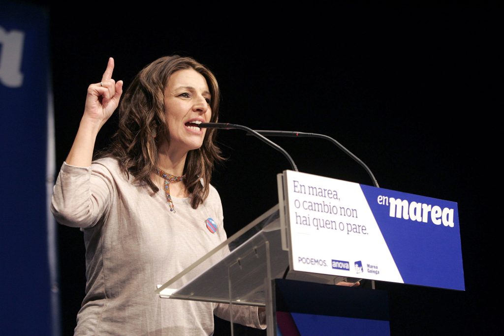 Yolanda Díaz, política española, durante una entrevista en el Congreso de los Diputados.