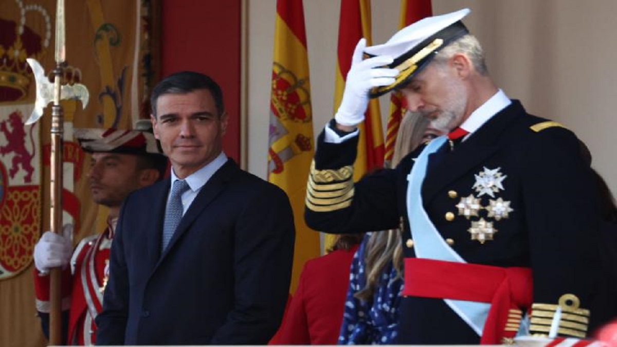 Pedro Sánchez, durante la fiesta del 12-O del año pasado.