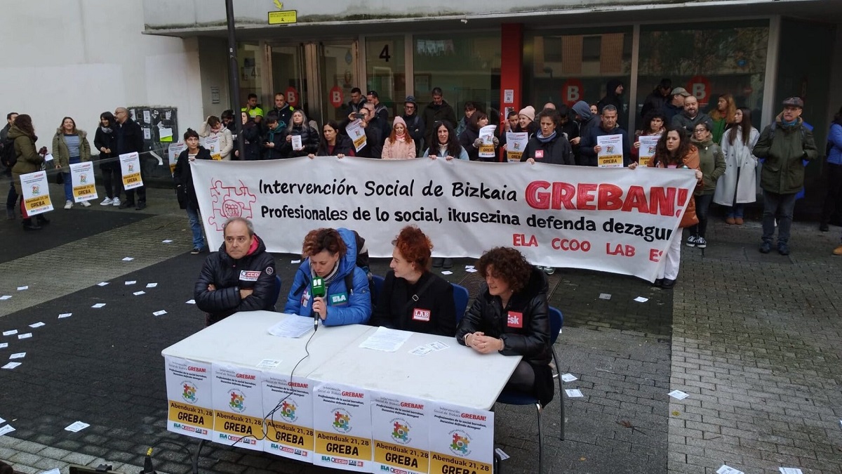 Intervención social de Bizkaia anuncian huelgas para los días 21 y 28 de diciembre