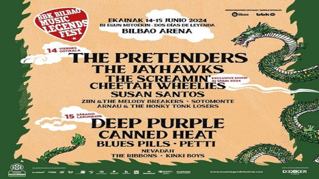 BBK Bilbao Music Legends Fest 2024 anuncia actuaciones estelares de Deep Purple, Canned Heat y más
