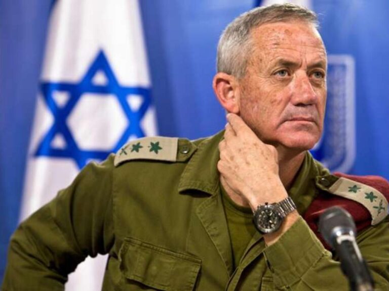 FILE PHOTO: Israeli military chief Lieutenant-General Benny Gantz attends a news conference in Tel Aviv, Israel